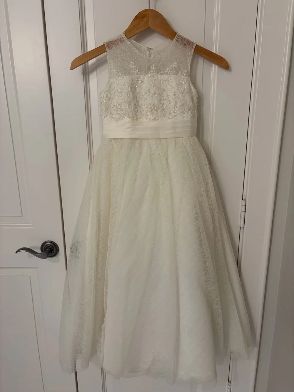 Ivory Lace Tulle Girls Party Dress